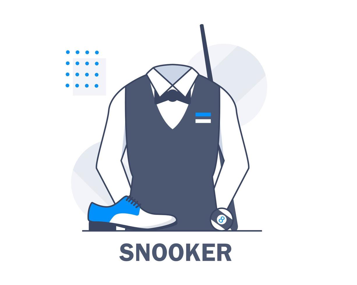 snooker sportkläder och skor, platta design ikon vektor illustration