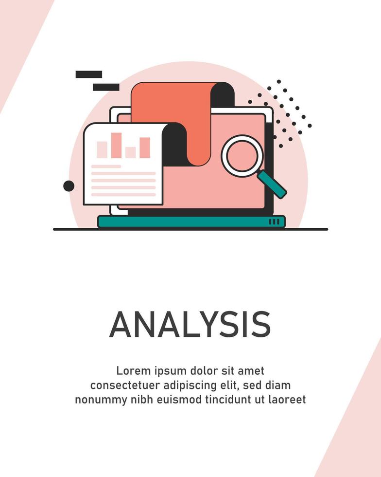 analys, sökning investeringar, finansiell investering och ledning, lägenhet design ikon vektor illustration