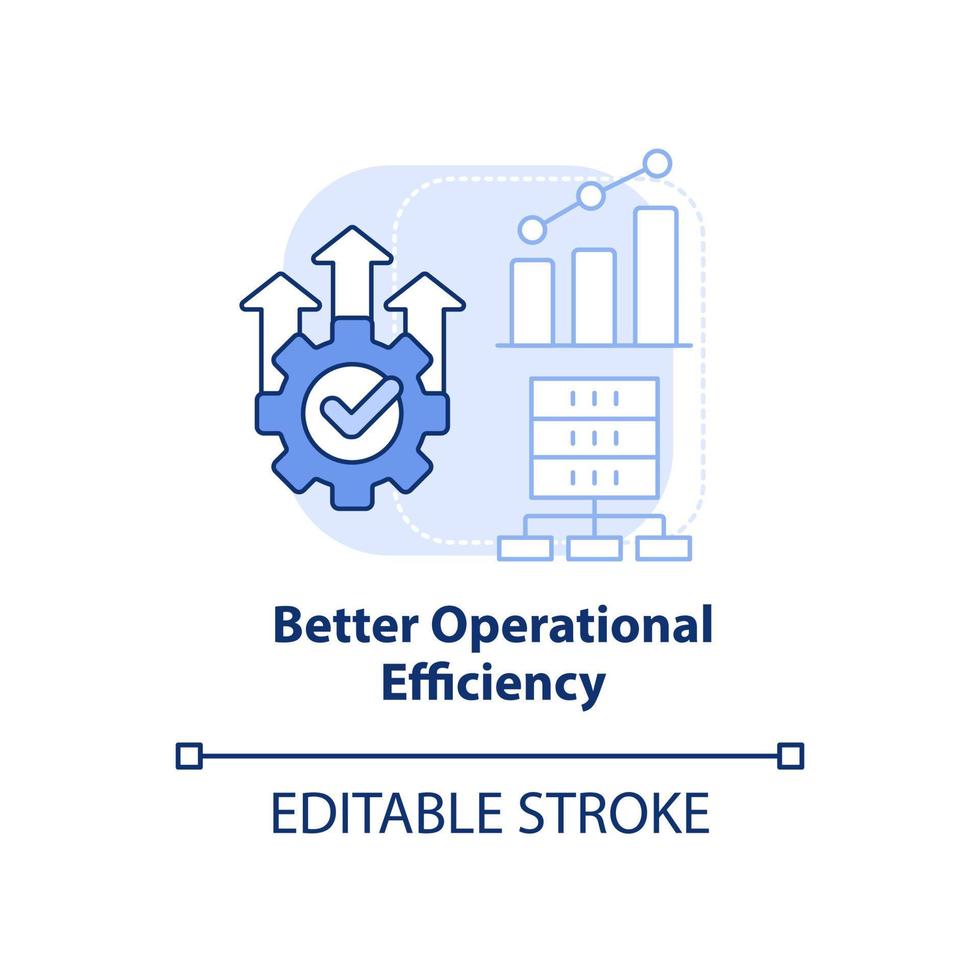 Hellblaues Konzeptsymbol für bessere Betriebseffizienz. big data verarbeitung nutzen abstrakte idee dünne linie illustration. isolierte Umrisszeichnung. editierbarer Strich. vektor