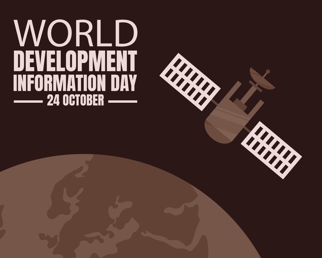 illustration vektor grafisk av överföring satellit flygande över de jorden, perfekt för internationell dag, värld utveckling information dag, fira, hälsning kort, etc.