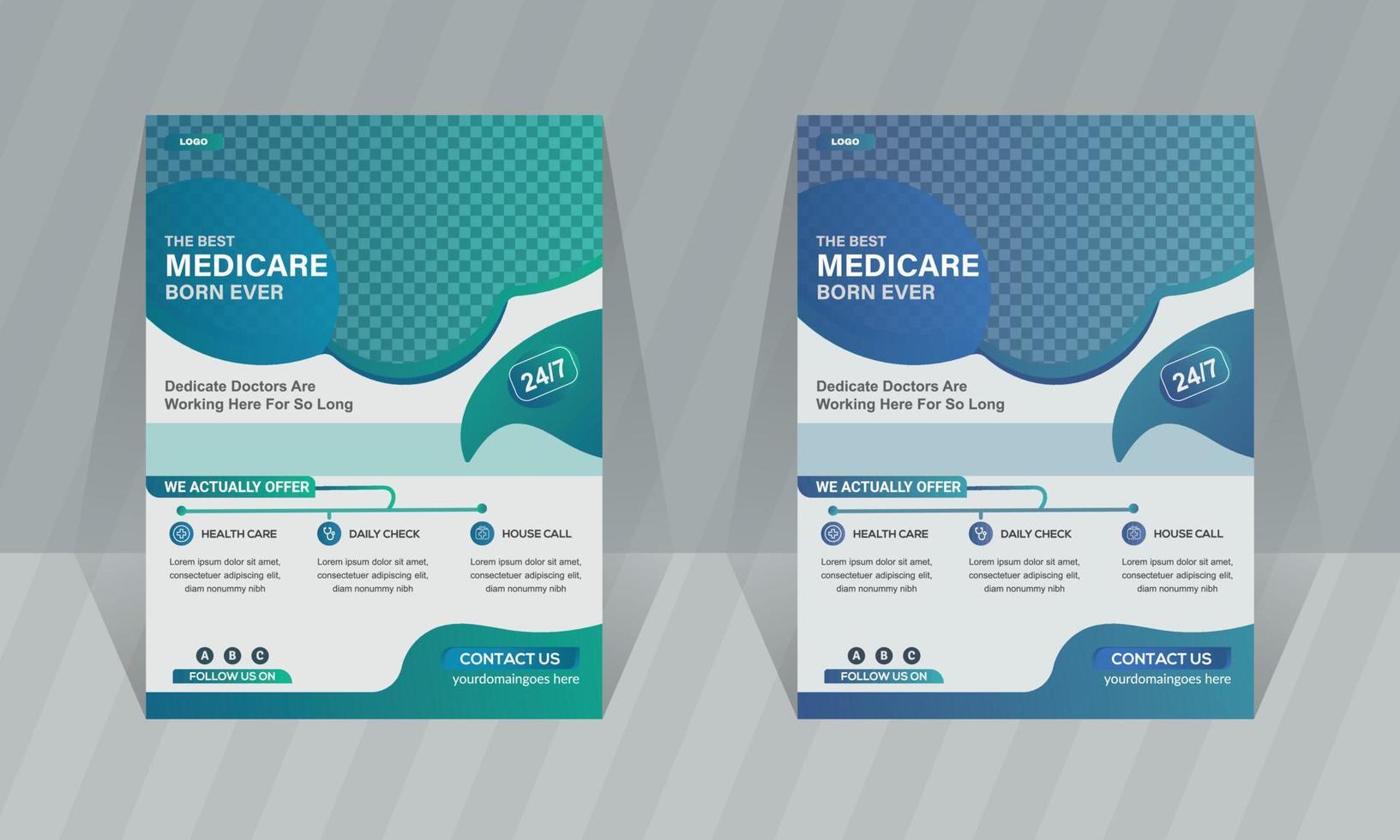 professionelles medizinisches gesundheitsdienst flyer design vorlage apotheke broschüre cover layout zahnklinik präsentation a4 größe vektorposter vektor