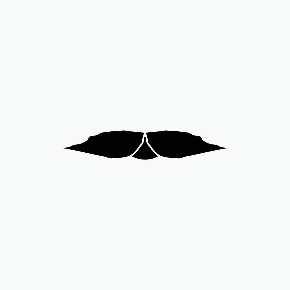 mustasch. hipster. flyttar. manlig. män glyf ikon. vektor isolerat illustration