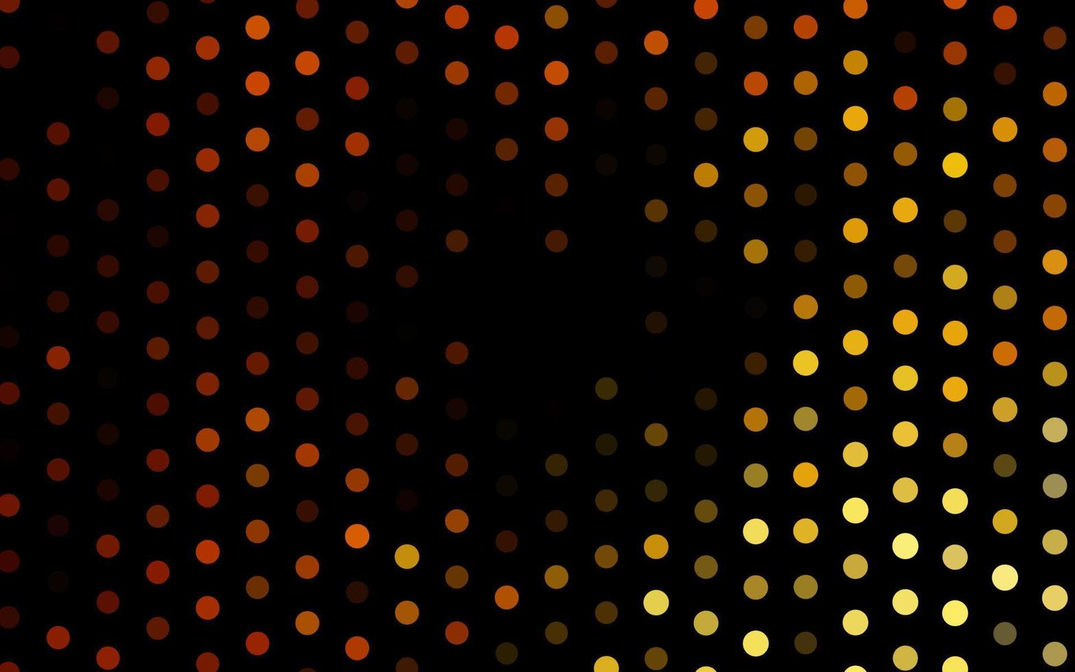 mörkgult, orange vektormönster med sfärer. vektor