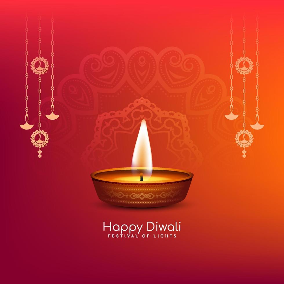 Lycklig diwali indisk religiös festival firande bakgrund design vektor