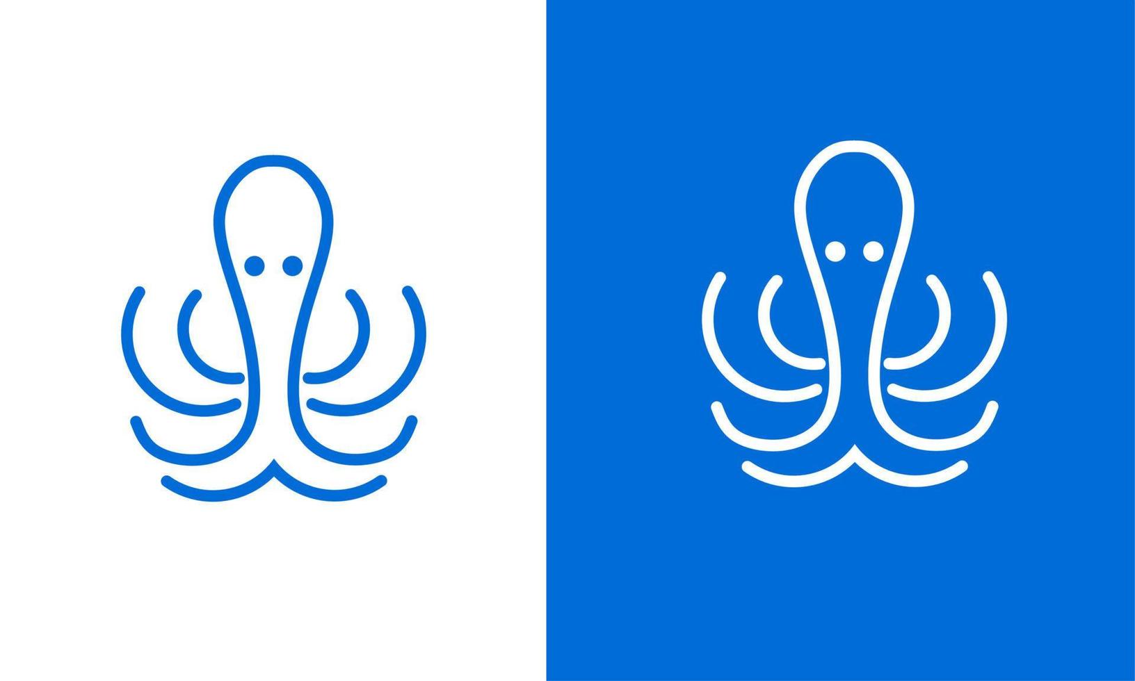 Illustrationsvektorgrafik des Vorlagenlogosymbols einfache Oktopus-Monolinie vektor