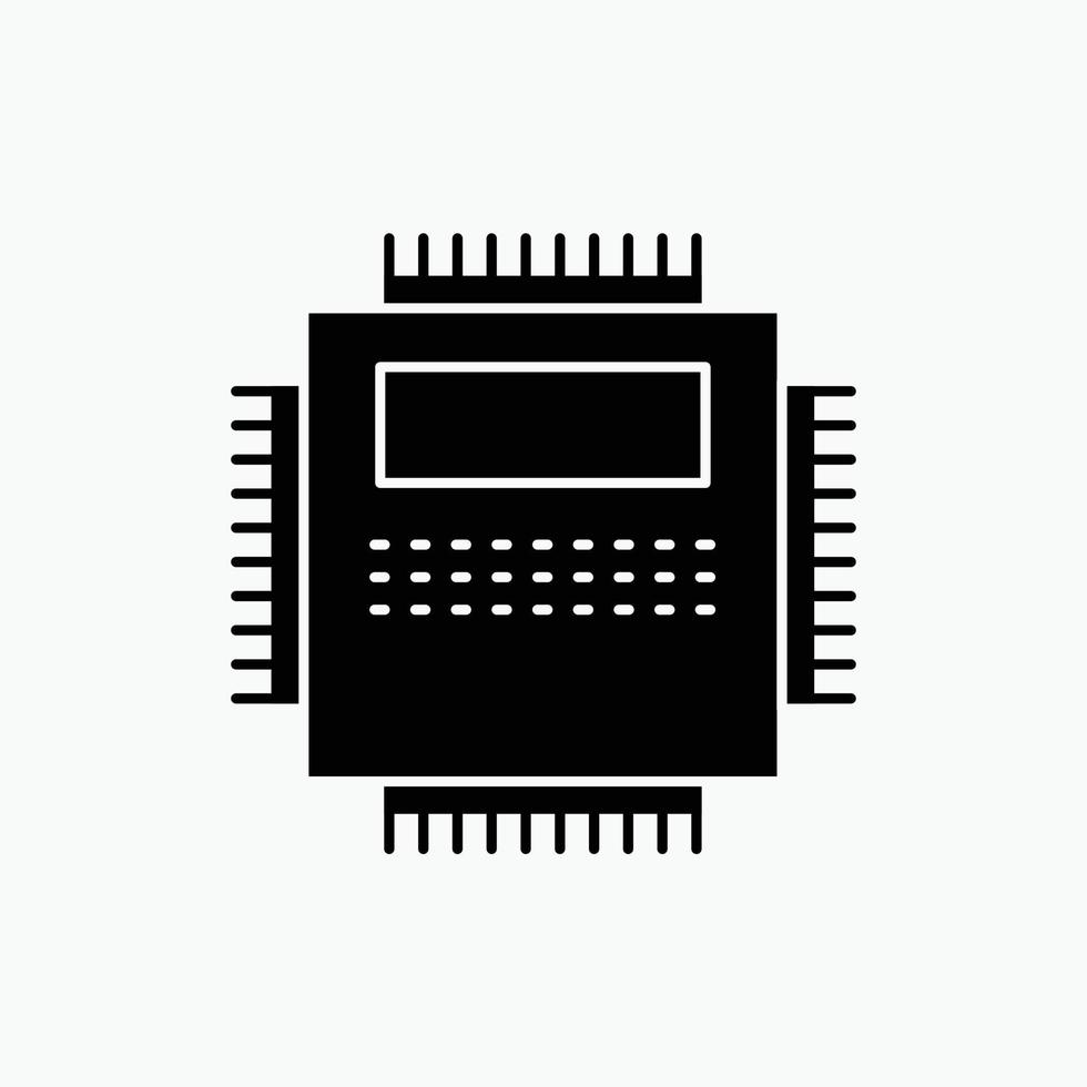 Prozessor. Hardware. Computer. Stk. Technologie-Glyphen-Symbol. vektor isolierte illustration