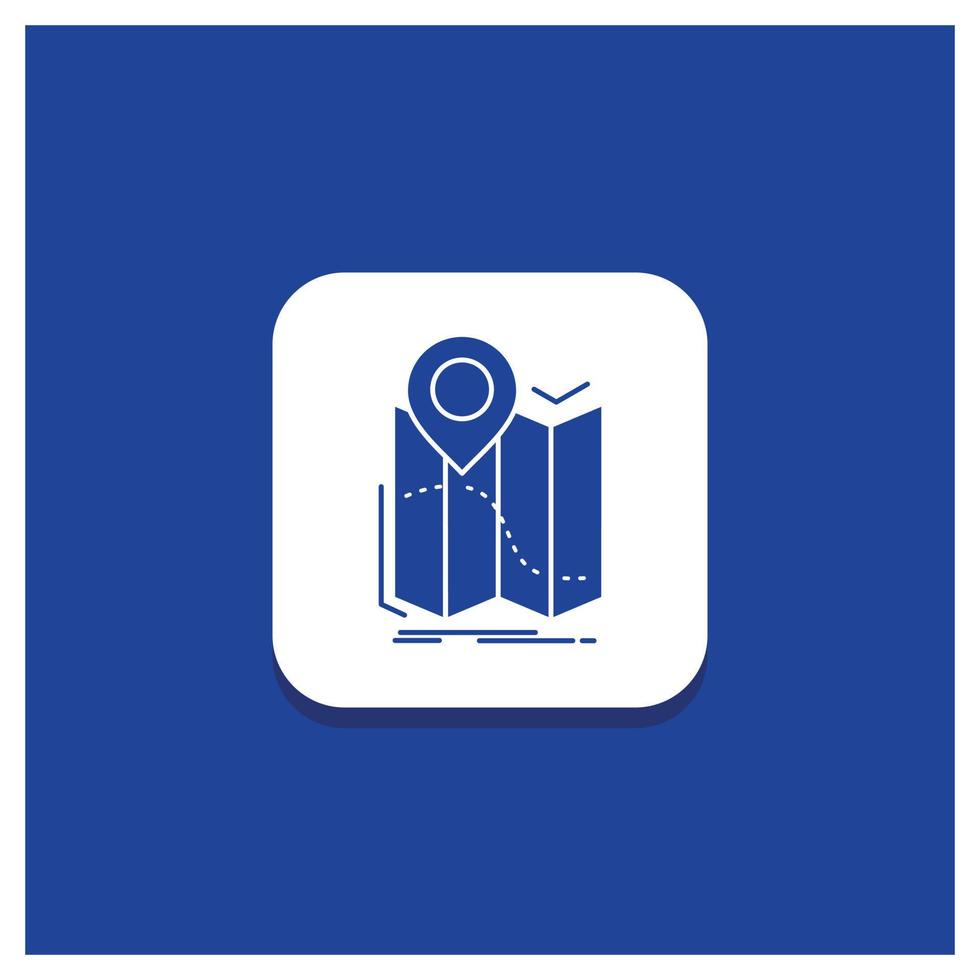 blauer runder knopf für gps. Lage. Karte. Navigation. Routensymbol vektor