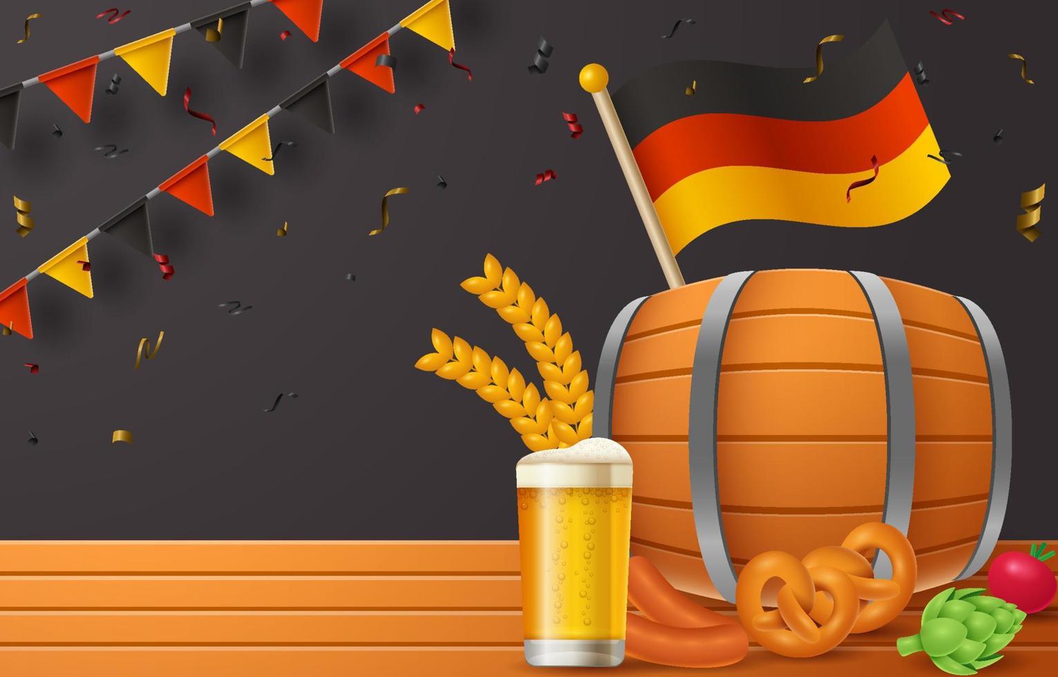 realistischer oktoberfest hintergrund vektor