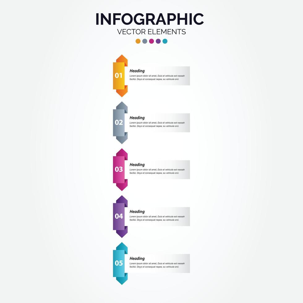 företag vertikal infographic mall. tunn linje design med tal 5 alternativ eller steg. vektor