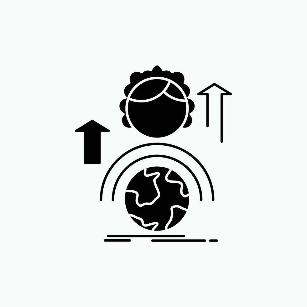 Fähigkeiten. Entwicklung. weiblich. global. Online-Glyphen-Symbol. vektor isolierte illustration