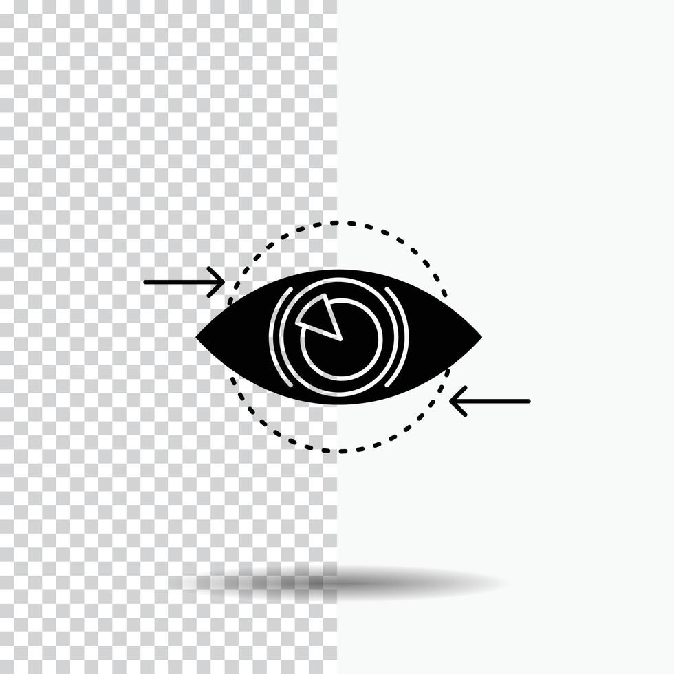 Geschäft. Auge. Marketing. Vision. Plan-Glyphen-Symbol auf transparentem Hintergrund. schwarzes Symbol vektor