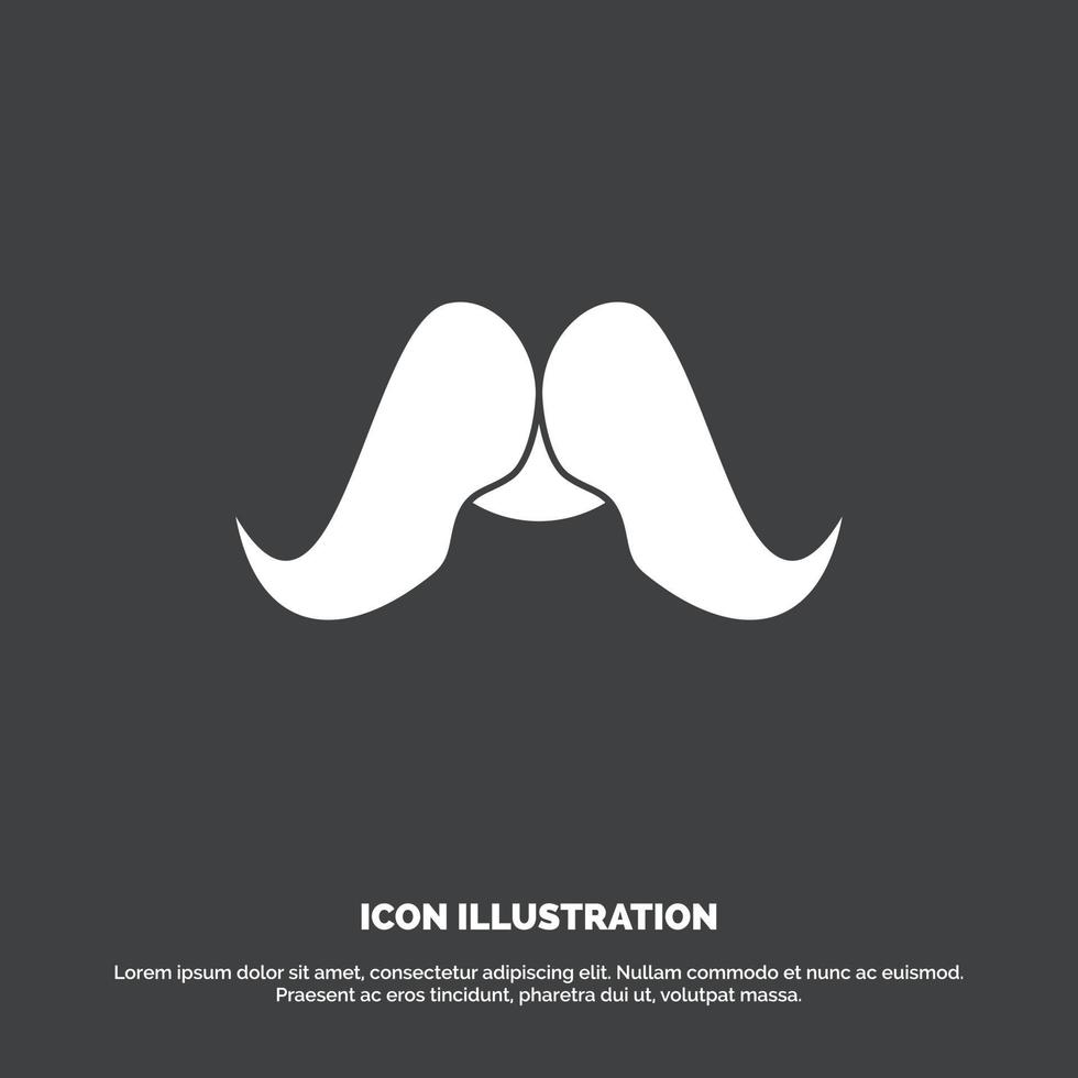 mustasch. hipster. flyttar. manlig. män ikon. glyf vektor symbol för ui och ux. hemsida eller mobil Ansökan