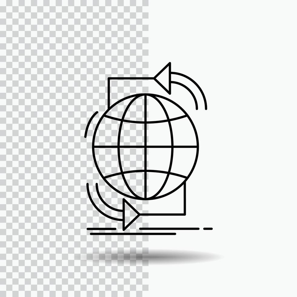 Konnektivität. global. Internet. Netzwerk. Web-Liniensymbol auf transparentem Hintergrund. schwarze Symbolvektorillustration vektor