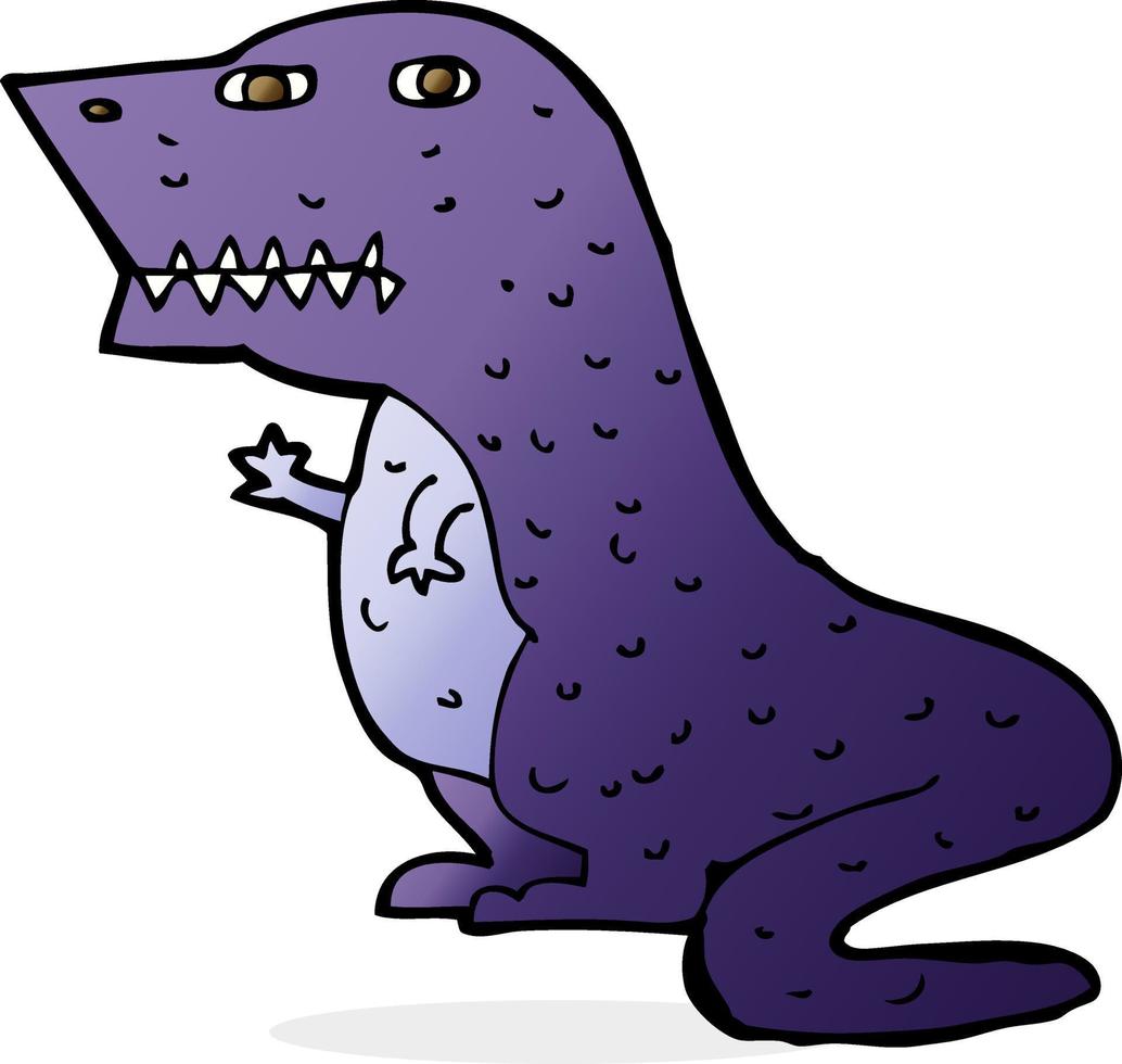 Doodle-Charakter-Cartoon-Dinosaurier vektor