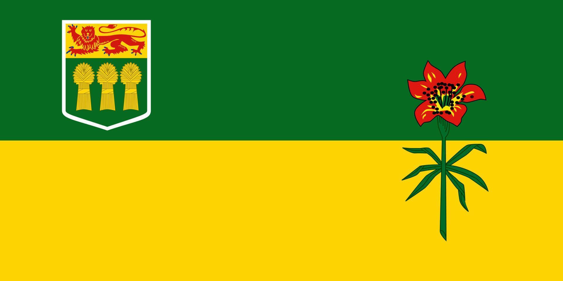 saskatchewan flagga, provins av Kanada. vektor illustration.