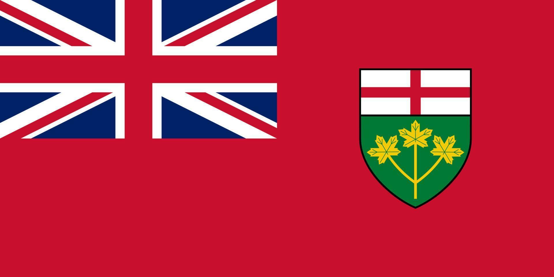 ontario flagga, provins av Kanada. vektor illustration.