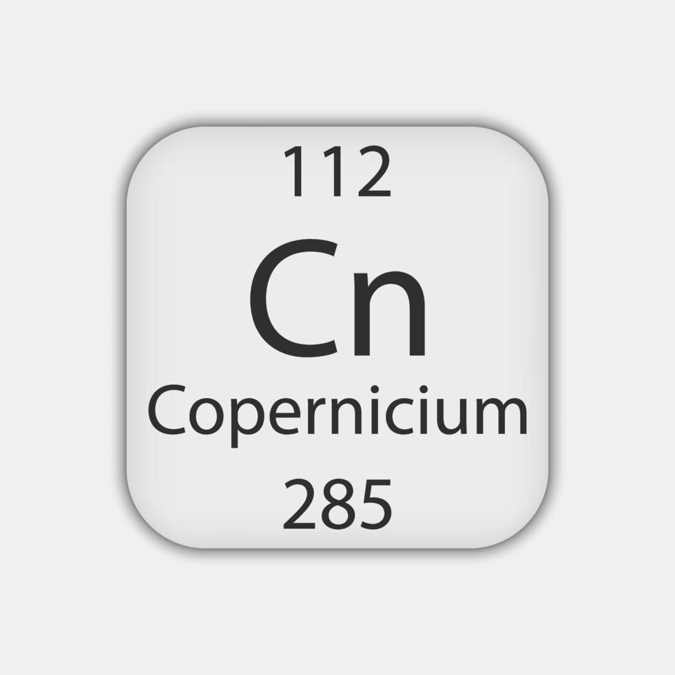 Copernicium-Symbol. chemisches Element des Periodensystems. Vektor-Illustration. vektor