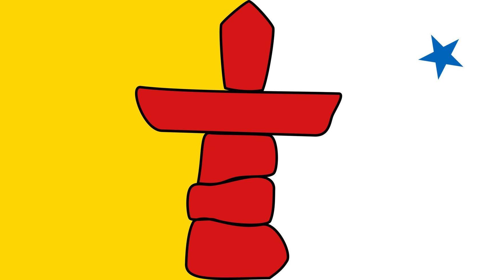 nunavut flagga, provins av Kanada. vektor illustration.