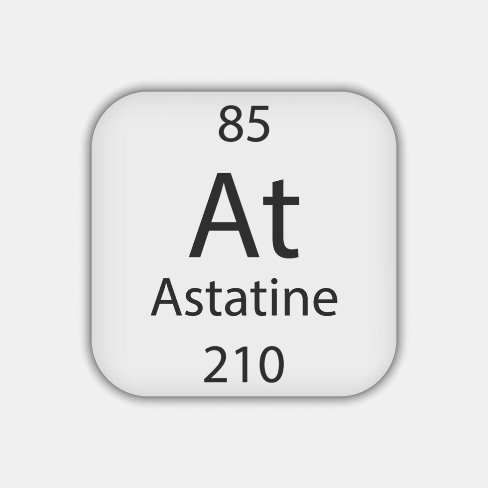 astatin symbol. kemiskt element i det periodiska systemet. vektor illustration.