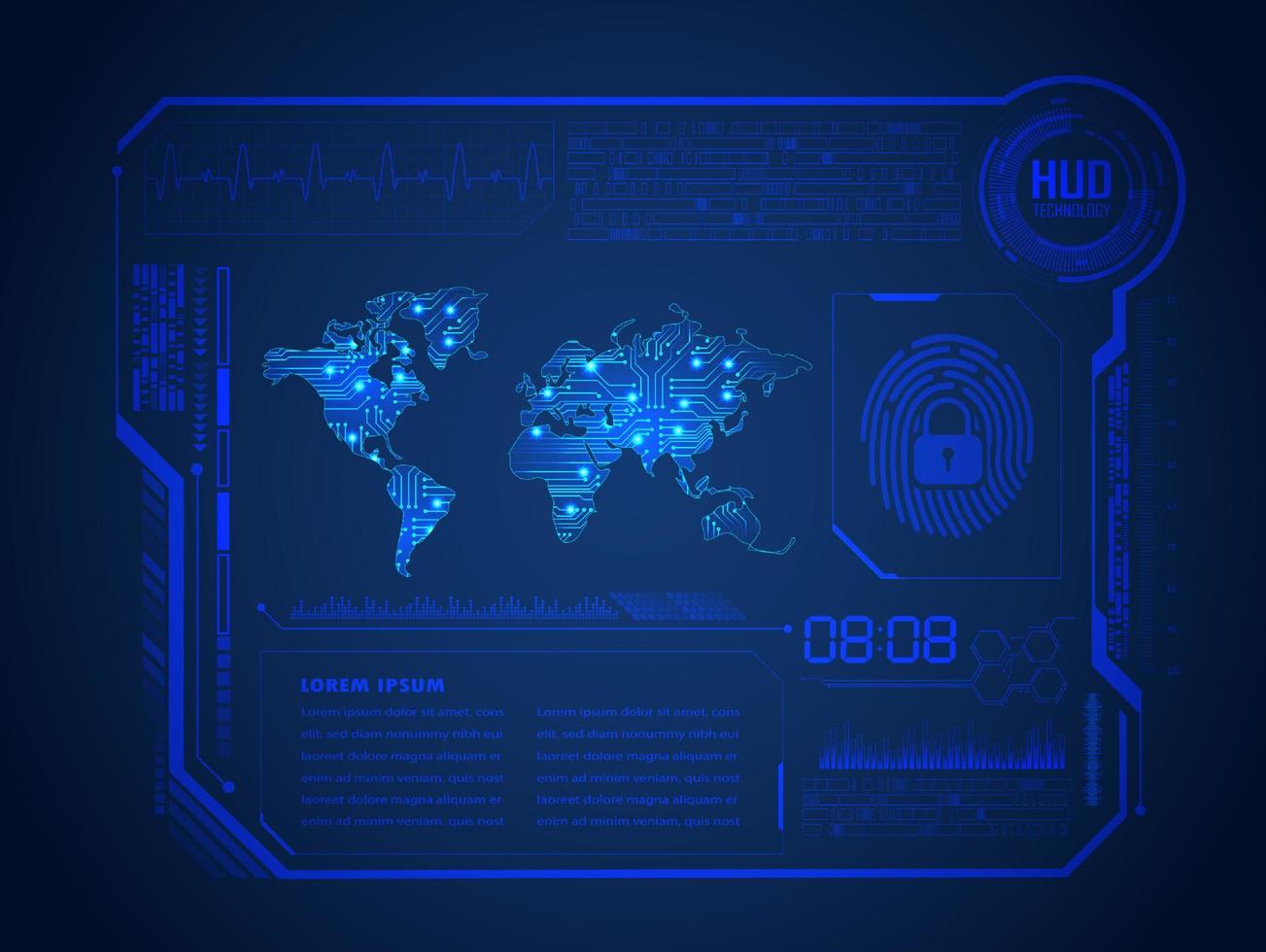 moderner hud-technologiehintergrund vektor