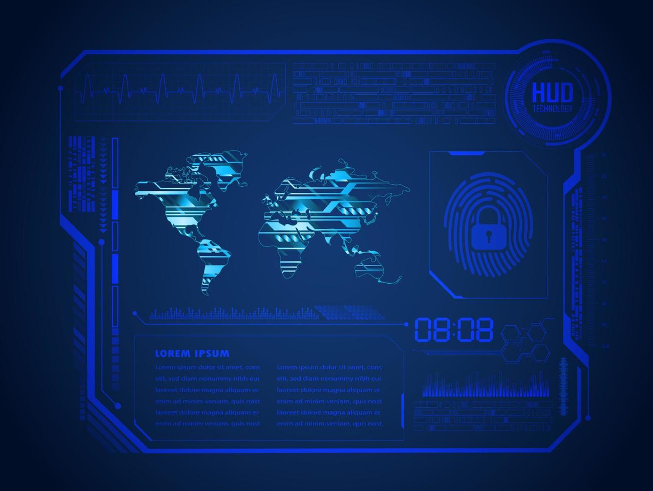modern hud teknologi bakgrund vektor