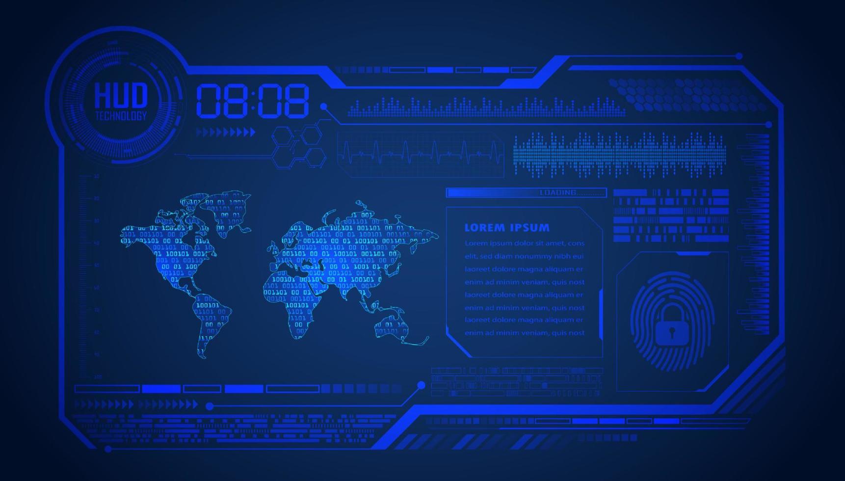 moderner hud-technologiehintergrund vektor