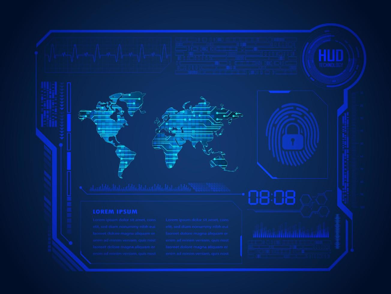 moderner hud-technologiehintergrund vektor