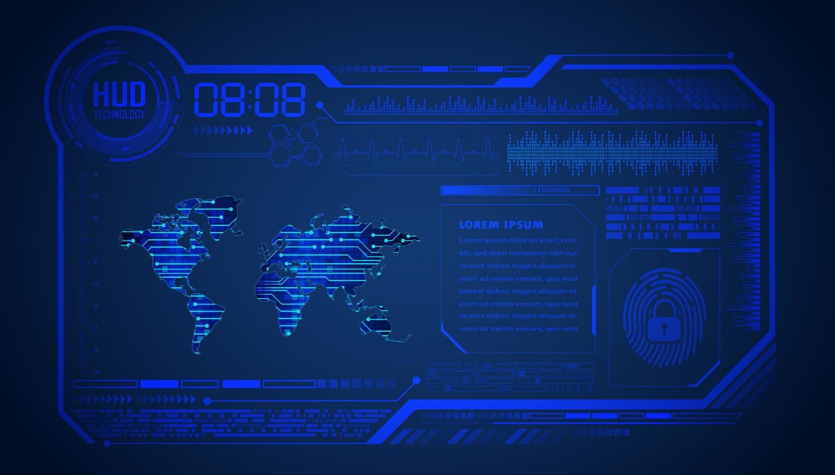 moderner hud-technologiehintergrund vektor