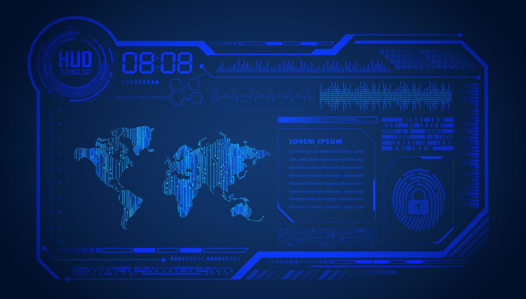 moderner hud-technologiehintergrund vektor