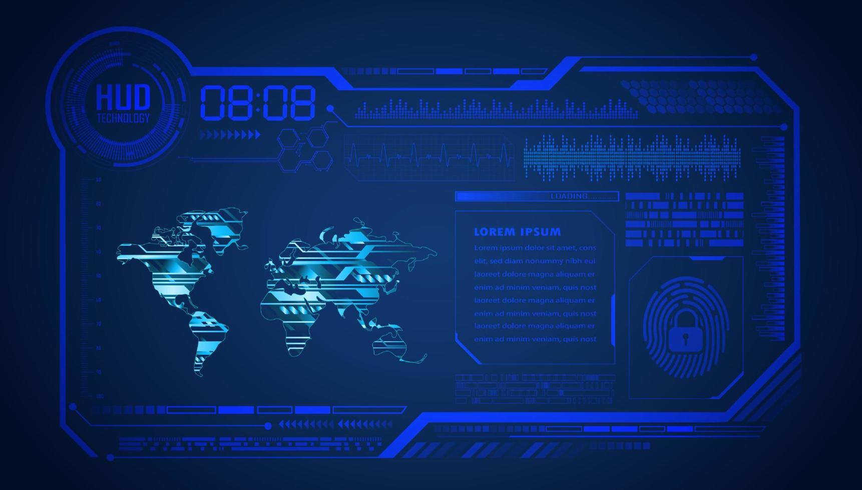 moderner hud-technologiehintergrund vektor