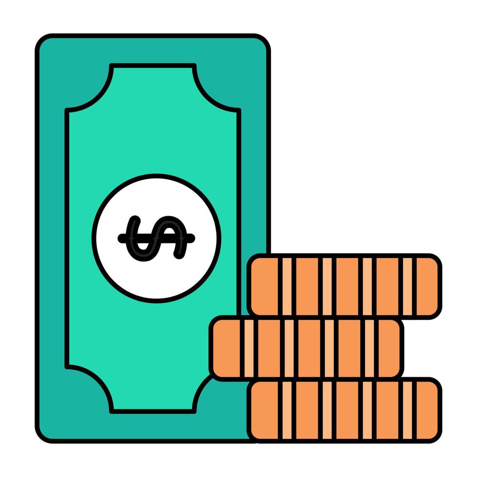 eine editierbare Design-Ikone des Geldes vektor