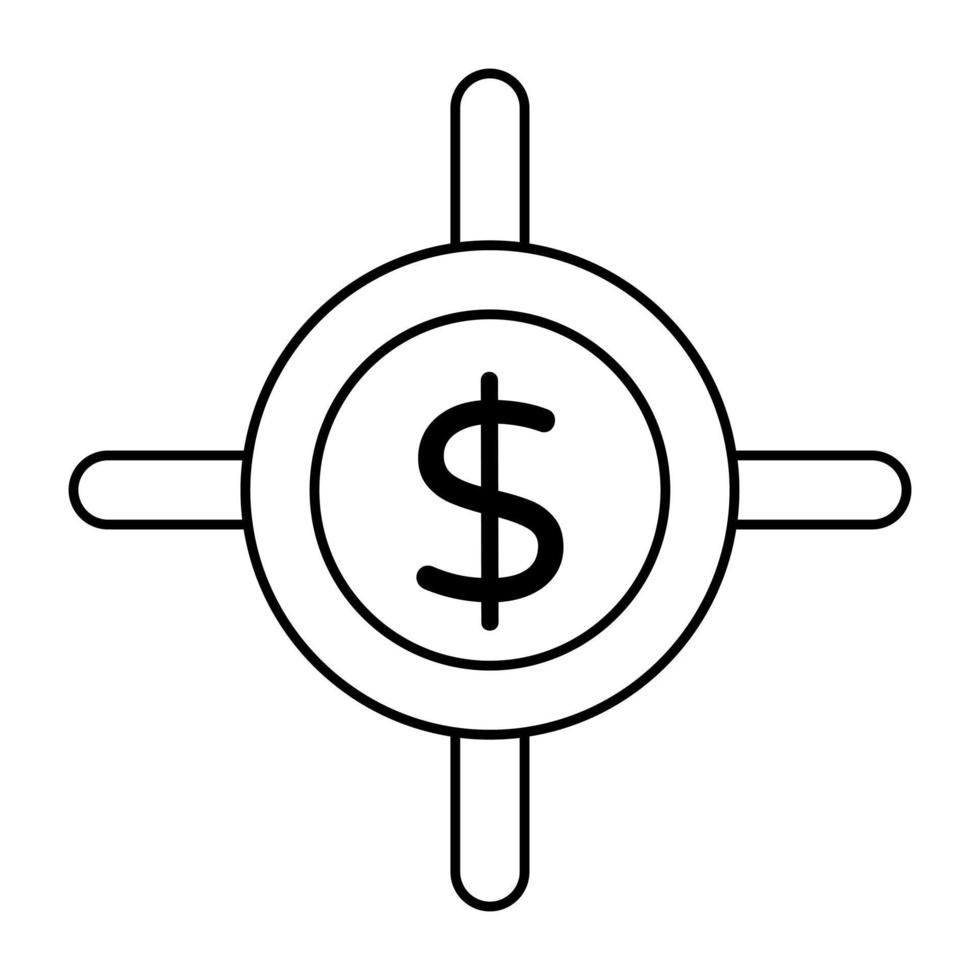 trendig design ikon för pengar mål vektor