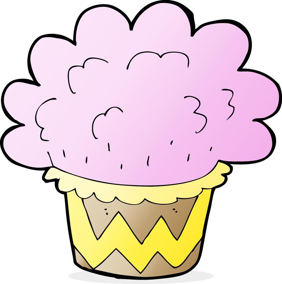 Gekritzel-Cartoon-Cupcake vektor