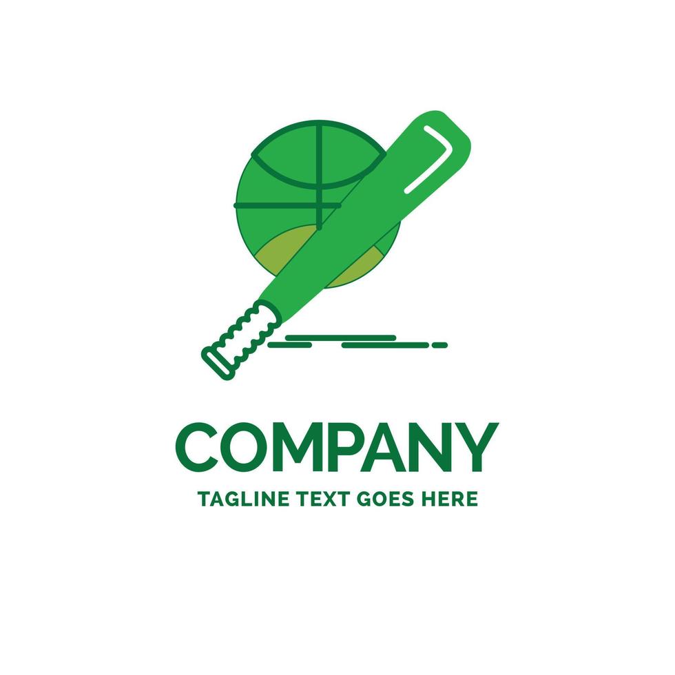 Baseball. Korb. Ball. Spiel. Spaß flache Business-Logo-Vorlage. kreatives grünes markendesign. vektor