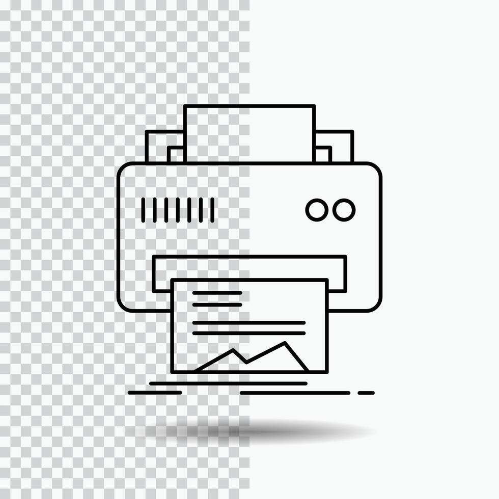 Digital. Drucker. Drucken. Hardware. Papierliniensymbol auf transparentem Hintergrund. schwarze Symbolvektorillustration vektor