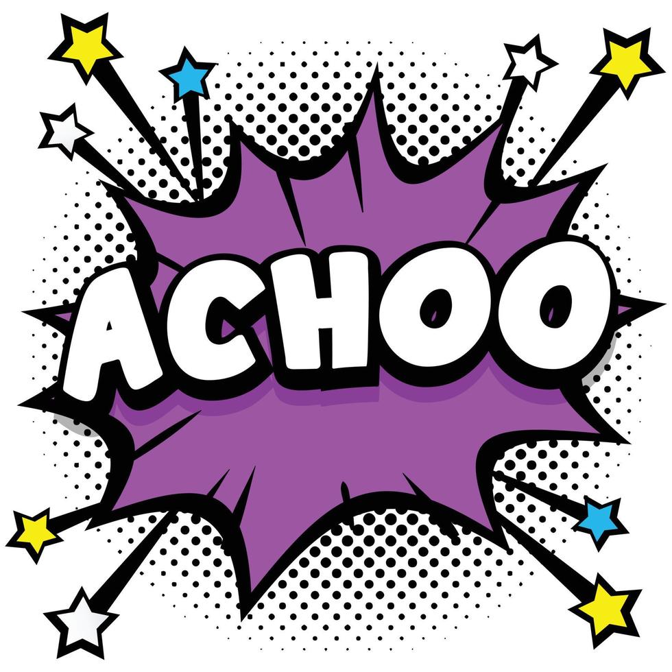 achoo pop- konst komisk Tal bubblor bok ljud effekter vektor
