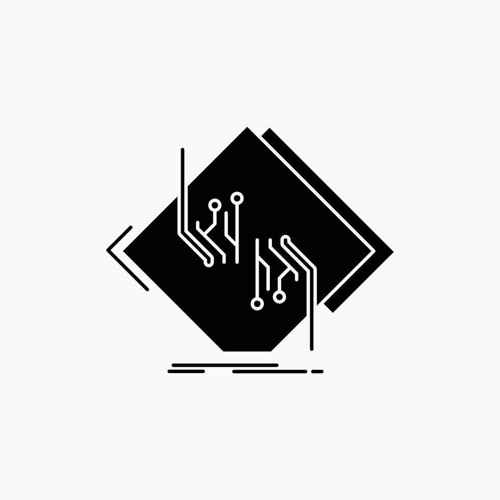 Tafel. Chip. Schaltkreis. Netzwerk. elektronisches Glyphen-Symbol. vektor isolierte illustration