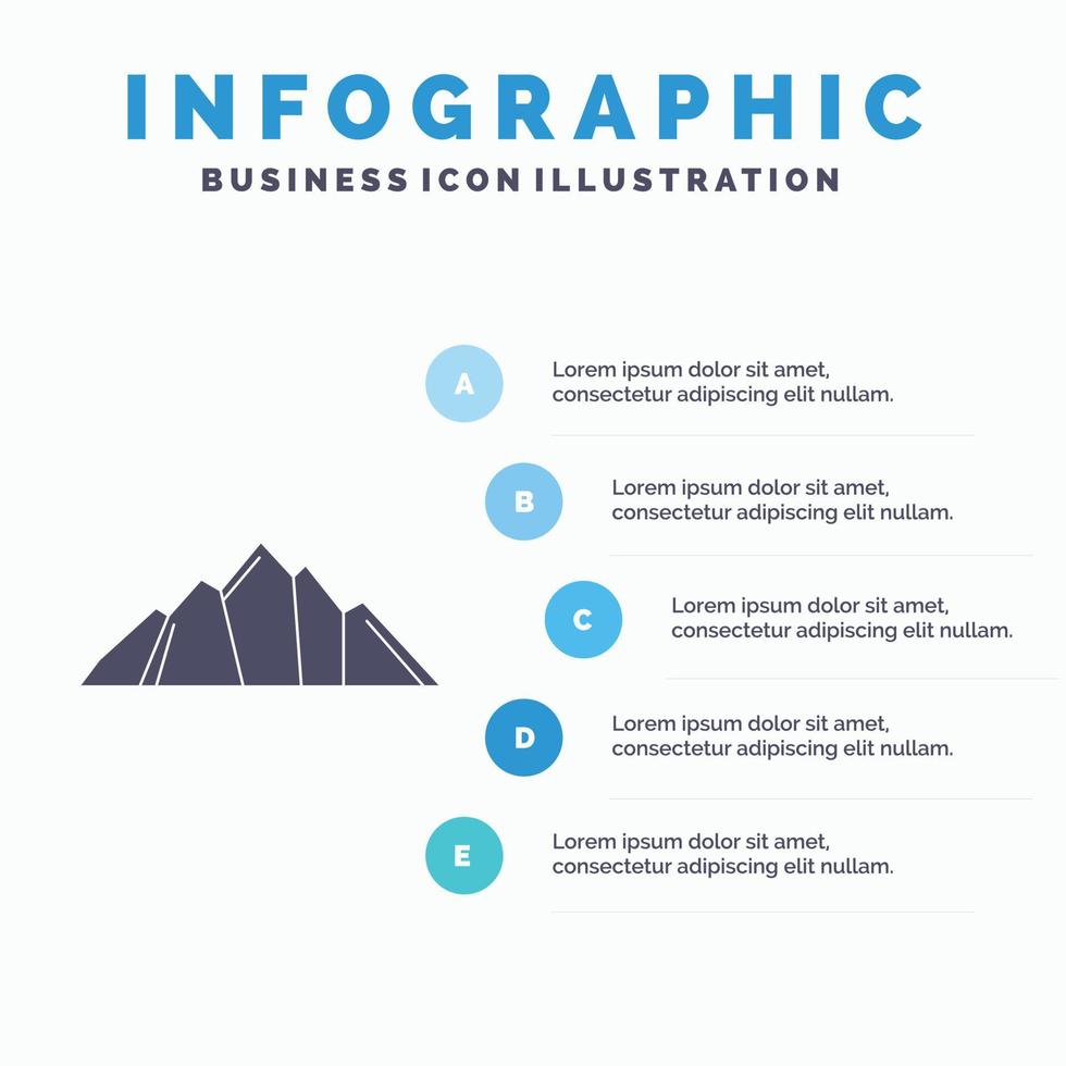 hügel. Landschaft. Natur. Berg. Szene-Infografik-Vorlage für Website und Präsentation. Glyph graues Symbol mit blauer Infografik-Stil-Vektorillustration. vektor