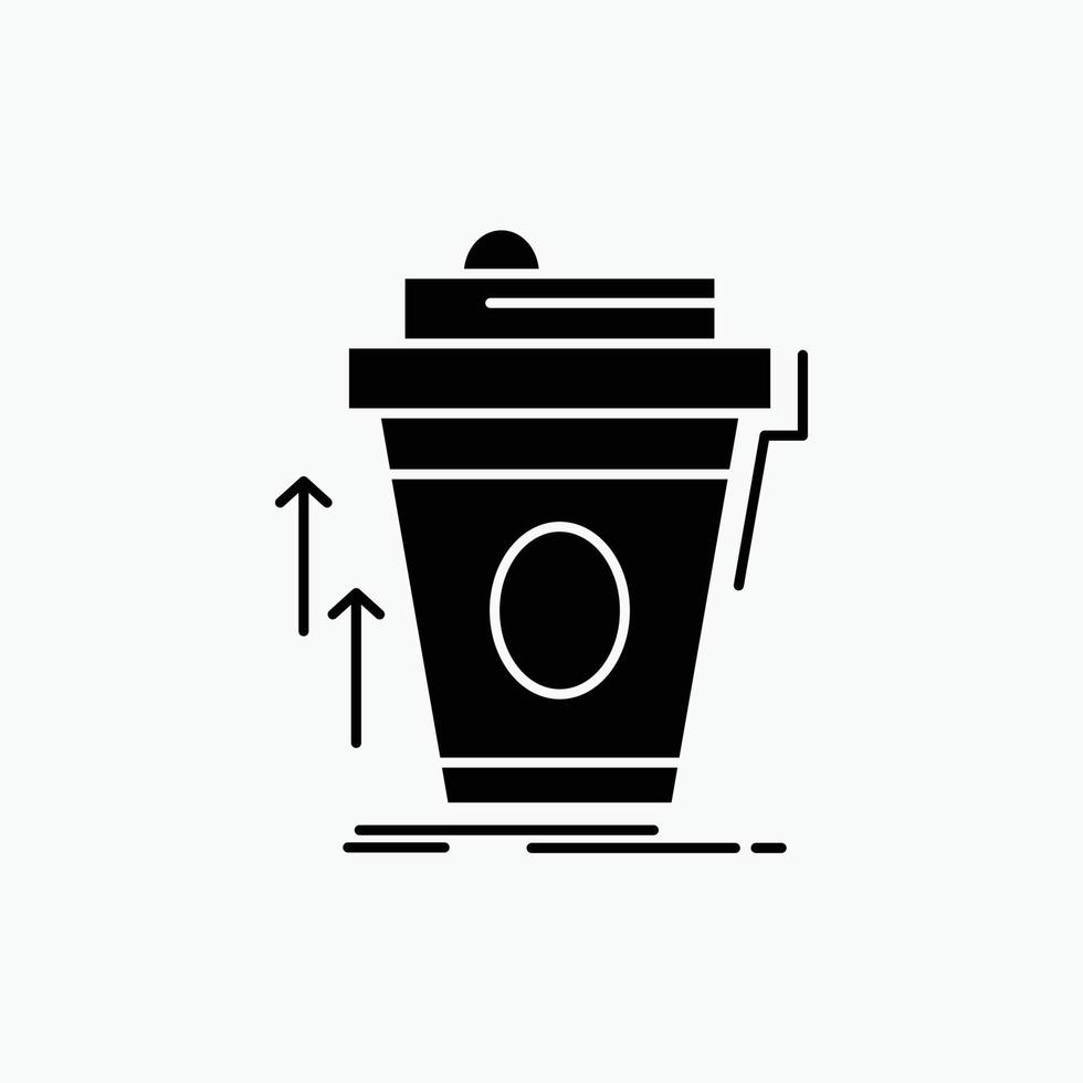 Produkt. Werbeaktion. Kaffee. Tasse. Symbol für Markenmarketing-Glyphe. vektor isolierte illustration