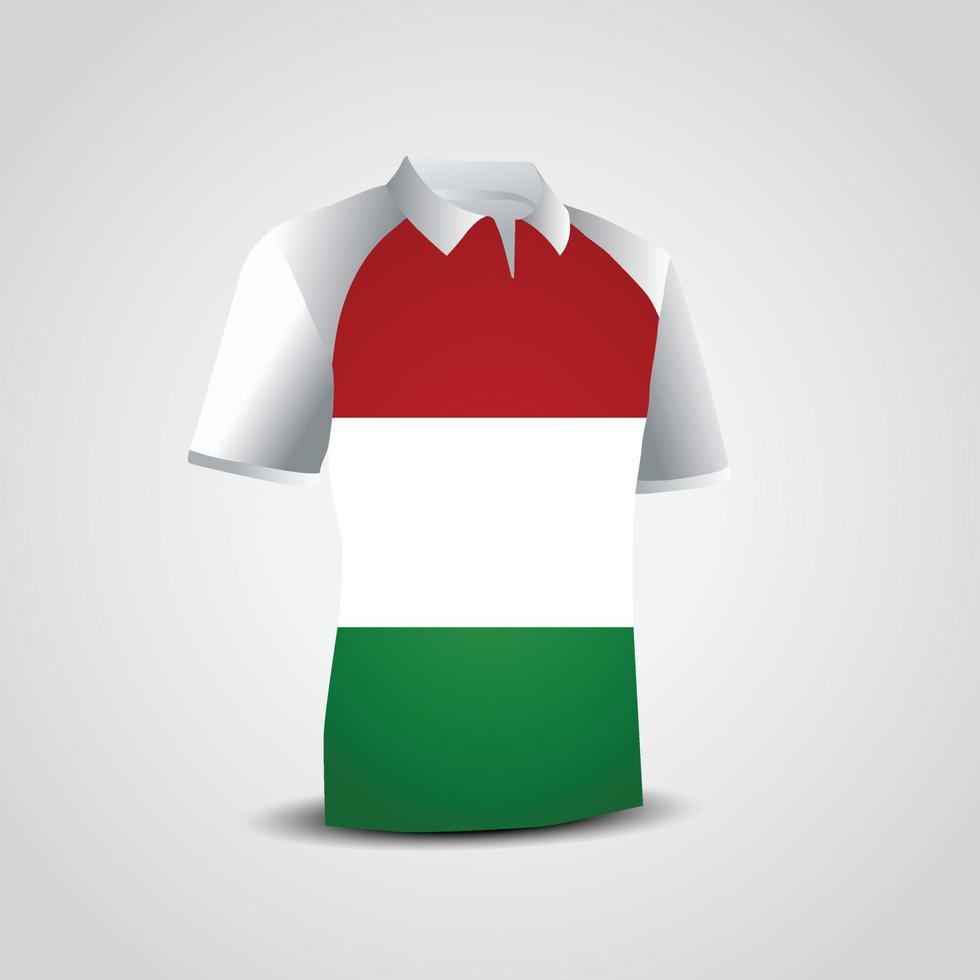Ungarn-Flagge auf T-Shirt vektor