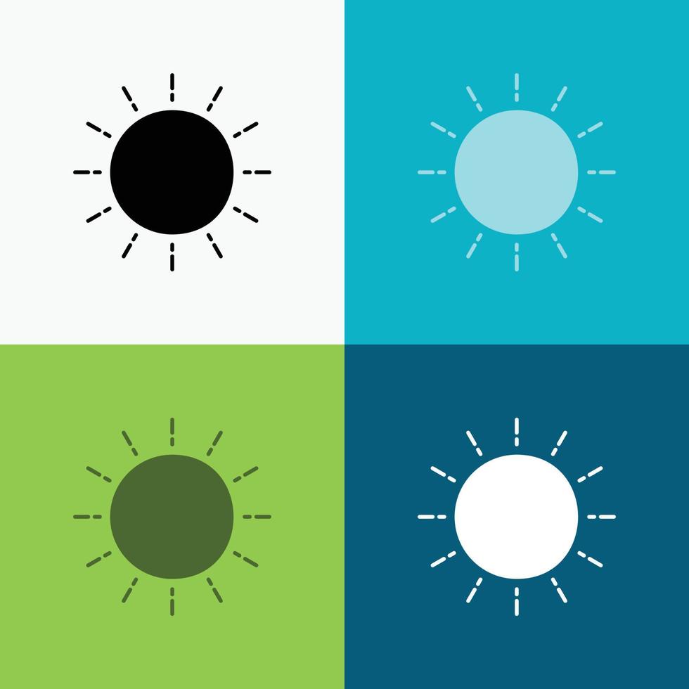 Sonne. Wetter. Sonnenuntergang. Sonnenaufgang. Sommersymbol über verschiedenen Hintergrund. Design im Glyphen-Stil. entwickelt für Web und App. eps 10-Vektorillustration vektor