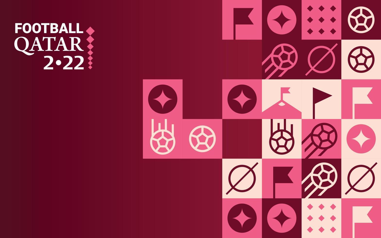 Fußball Doha Katar 2022 kreative geometrische Hintergrundvorlage. Fußball-Web-Banner-Hintergrund vektor