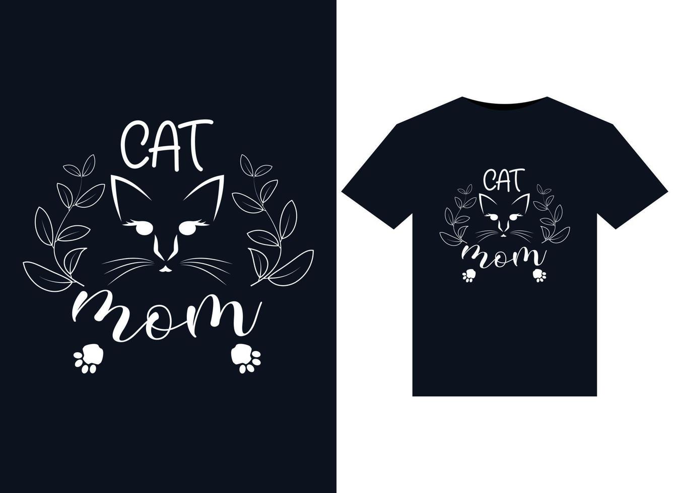 Katzenmama-Illustrationen für druckfertiges T-Shirt-Design vektor