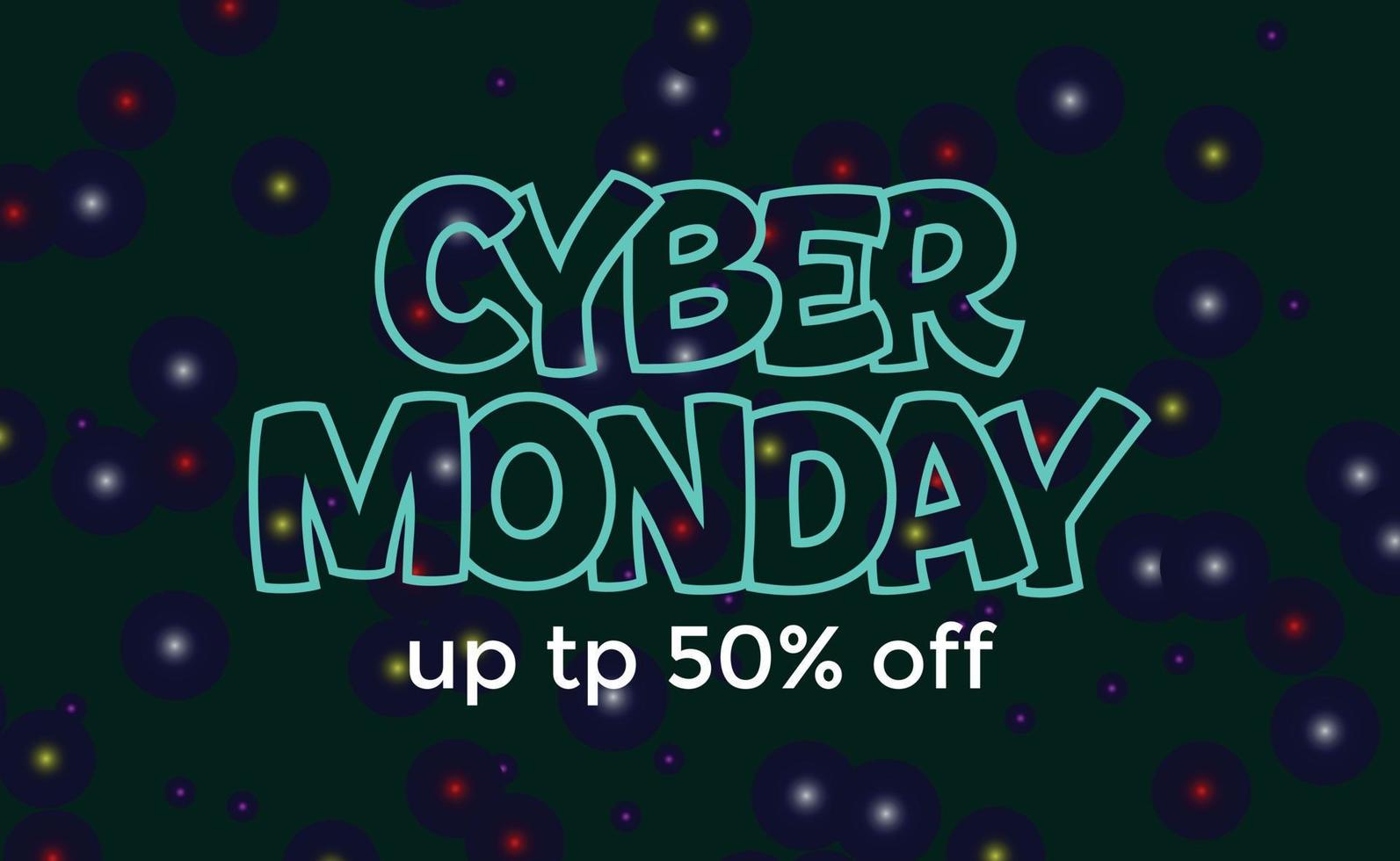 Cyber-Monday-Verkaufsplakat. Werbebanner für Rabattaktionen. cyber montag texturiert. Vektor-Business-Illustration. Cyber-Montag-Vektor-Illustration. Banner-Layout-Design für den Cyber-Montag-Verkauf vektor