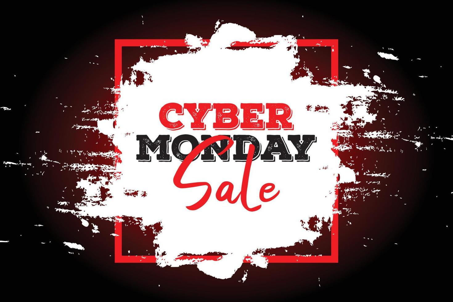 Cyber-Monday-Verkaufsplakat. Werbebanner für Rabattaktionen. cyber montag texturiert. Vektor-Business-Illustration. Cyber-Montag-Vektor-Illustration. Banner-Layout-Design für den Cyber-Montag-Verkauf vektor