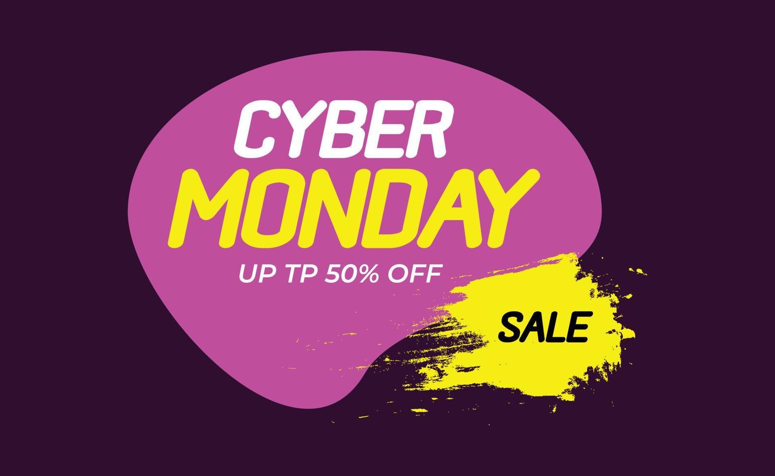 Cyber-Monday-Verkaufsplakat. Werbebanner für Rabattaktionen. cyber montag texturiert. Vektor-Business-Illustration. Cyber-Montag-Vektor-Illustration. Banner-Layout-Design für den Cyber-Montag-Verkauf vektor