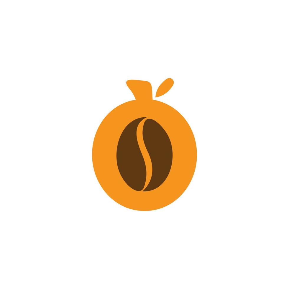 kaffe frukt smak logotyp symbol vektor