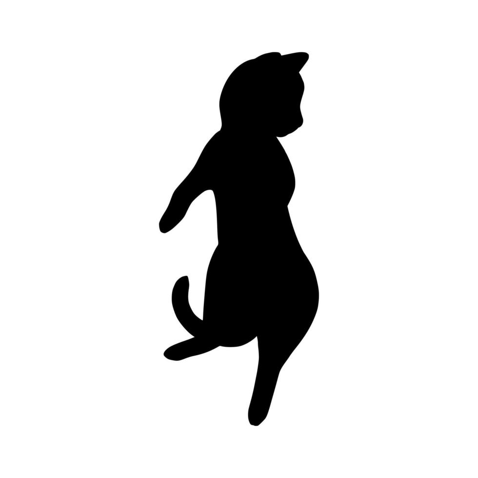 liegende Katze schwarze Silhouette. verspielte Katzenschablone. Vektor-Illustration vektor