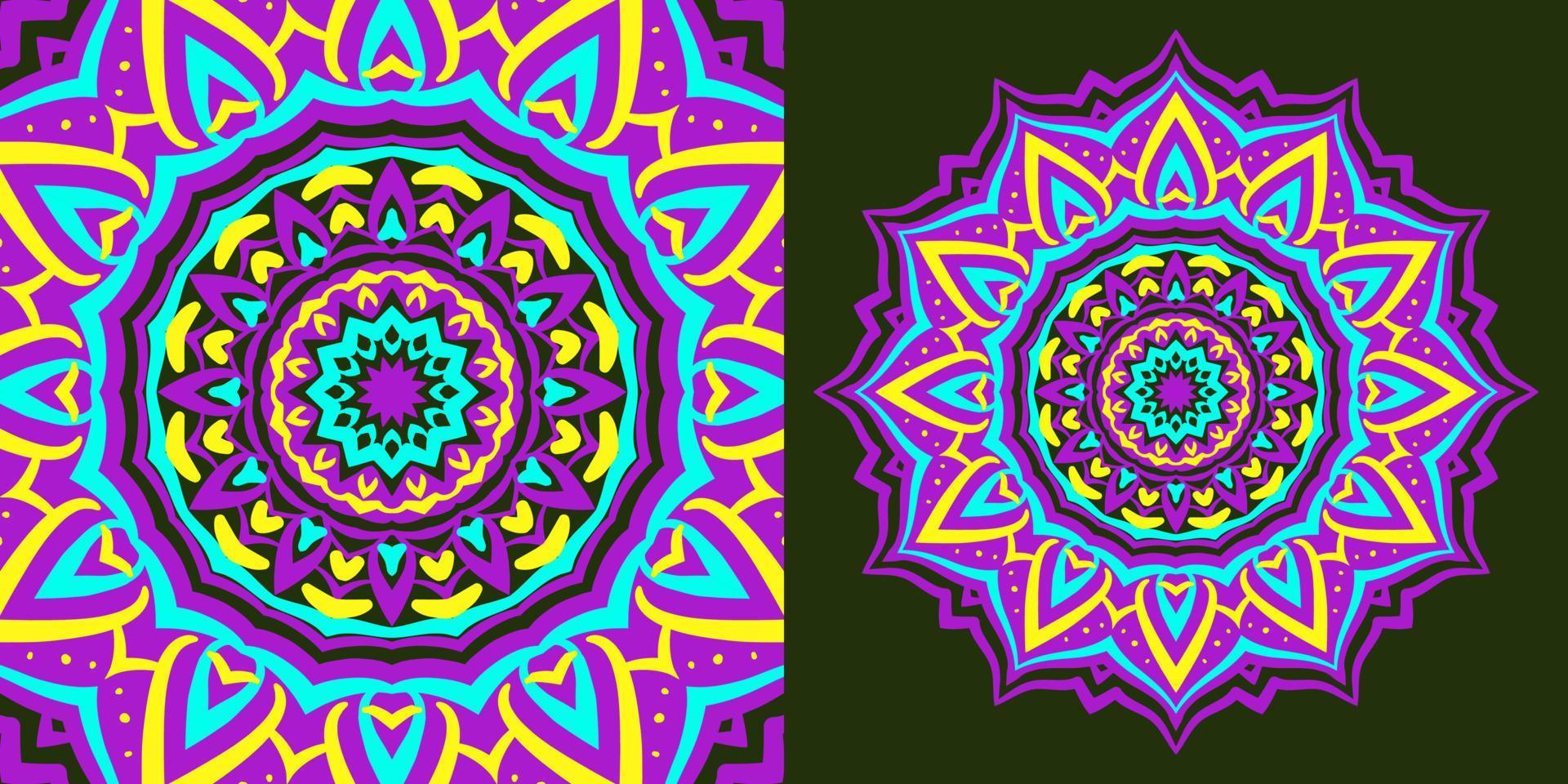 abstrakter runder Mandala traditioneller Texturdesign-Vintage-Hintergrund für Web- oder Druckvektorelement vektor