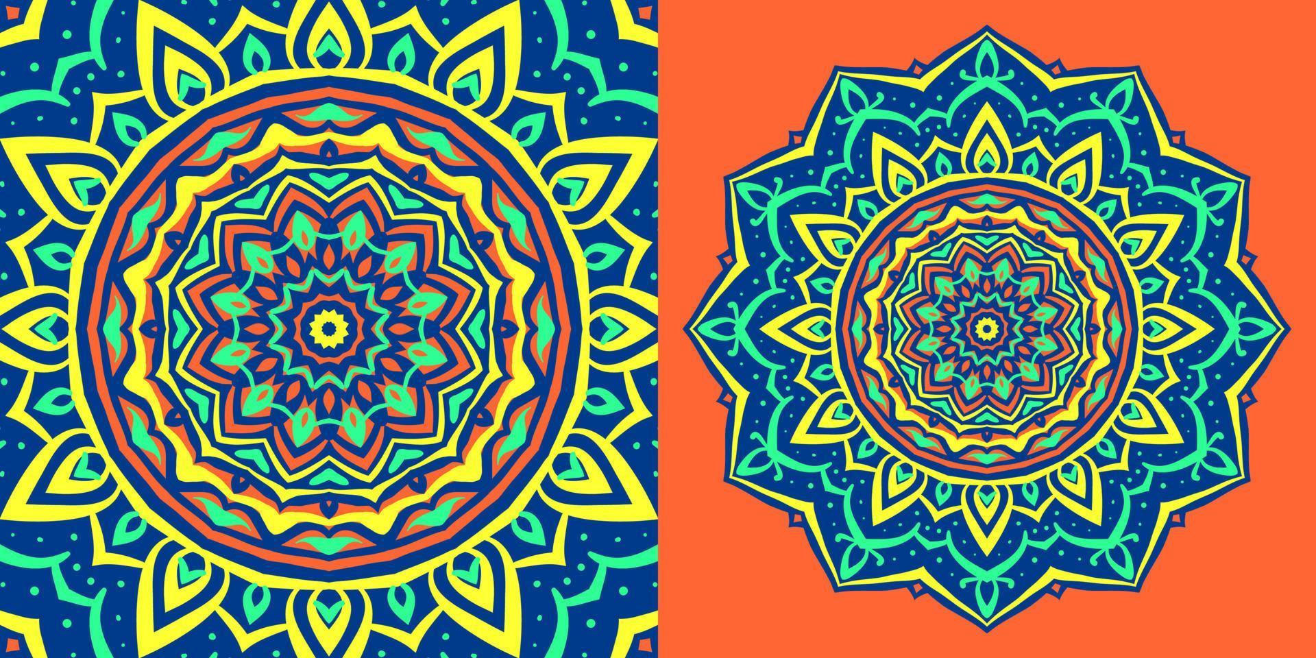 abstrakter runder Mandala traditioneller Texturdesign-Vintage-Hintergrund für Web- oder Druckvektorelement vektor